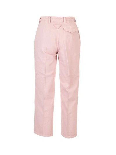 Shop Prada Women's Pink Cotton Pants