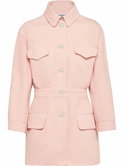 Shop Prada Women's Pink Cotton Jacket