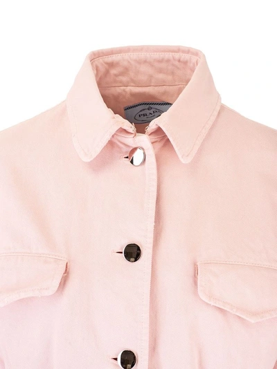 Shop Prada Women's Pink Cotton Jacket