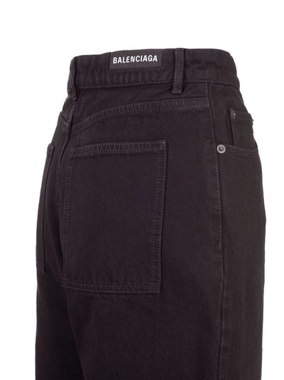 Shop Balenciaga Women's Black Cotton Jeans