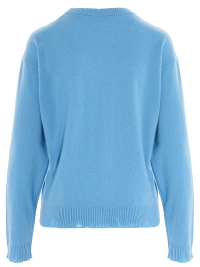 Shop Versace Women's Light Blue Cashmere Sweater