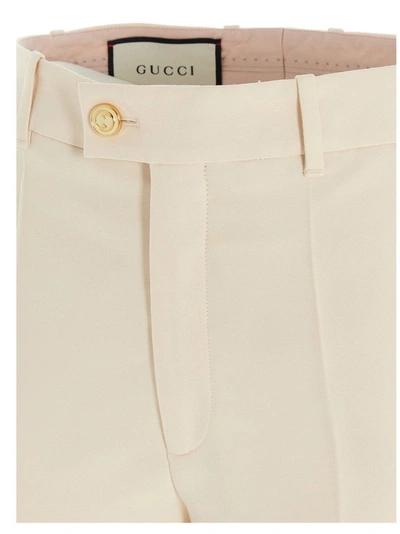 Shop Gucci Women's White Silk Pants