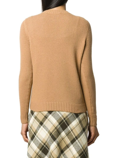 Shop Miu Miu Women's Beige Wool Sweater