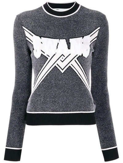 Off-white Textured Knit Cropped Sweater In Grey
