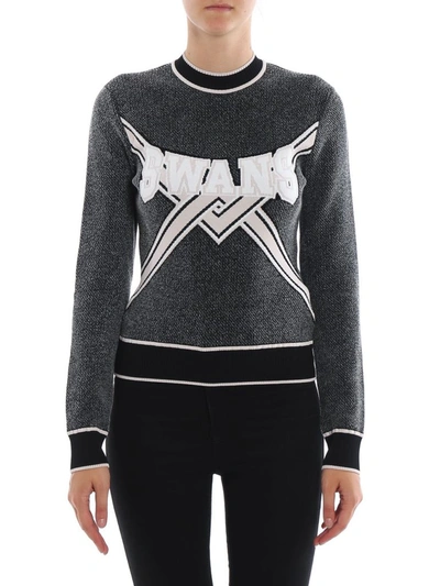 Off-white Textured Knit Cropped Sweater In Grey