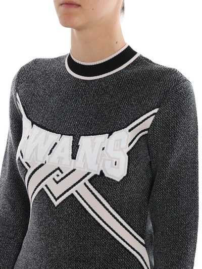 Off-white Textured Knit Cropped Sweater In Grey
