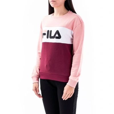 Shop Fila Women's Pink Cotton Sweatshirt