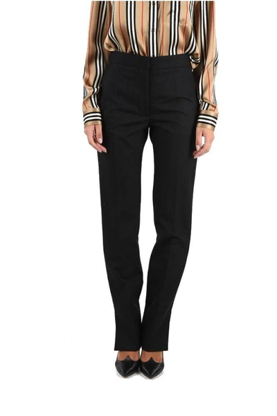 Shop Burberry Women's Black Wool Pants