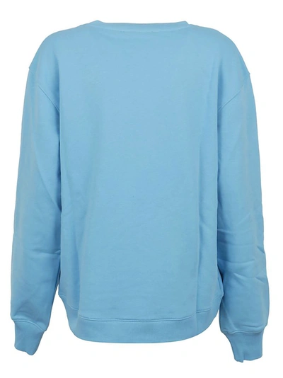 Shop Moschino Women's Light Blue Cotton Sweatshirt