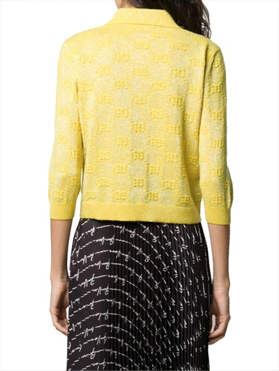Shop Gucci Women's Yellow Cotton Polo Shirt