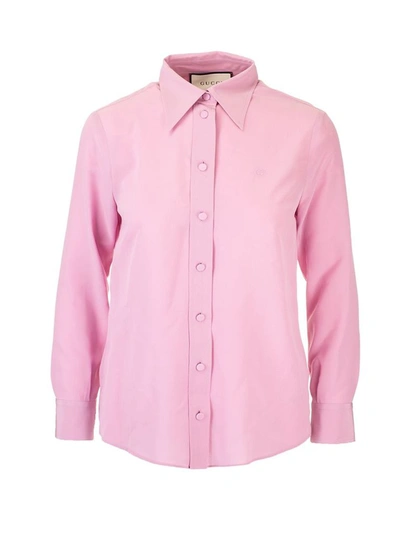 Shop Gucci Women's Pink Silk Shirt