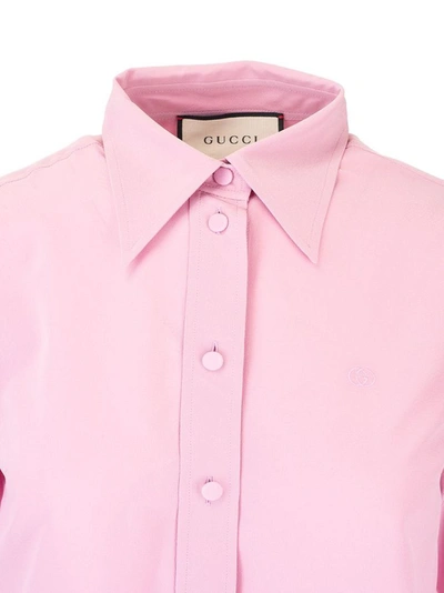 Shop Gucci Women's Pink Silk Shirt