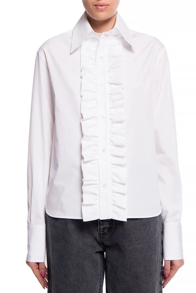 Shop Saint Laurent Women's White Cotton Shirt