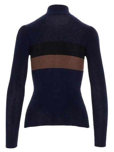 Shop Fendi Women's Blue Silk Sweater