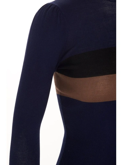 Shop Fendi Women's Blue Silk Sweater