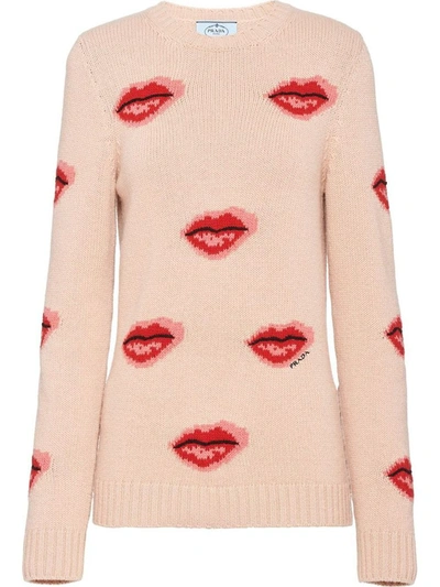 Shop Prada Women's Beige Wool Sweater