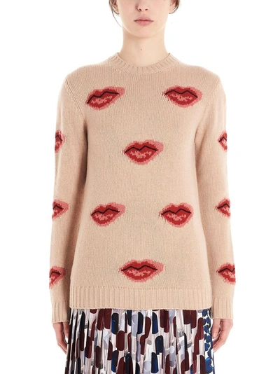 Shop Prada Women's Beige Wool Sweater