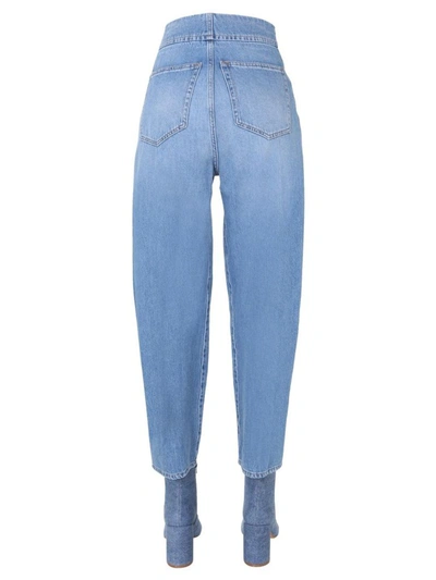 Shop Maison Margiela Women's Blue Cotton Jeans