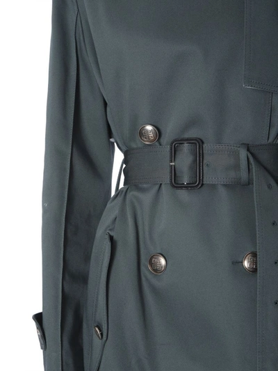 Shop Givenchy Women's Green Cotton Trench Coat