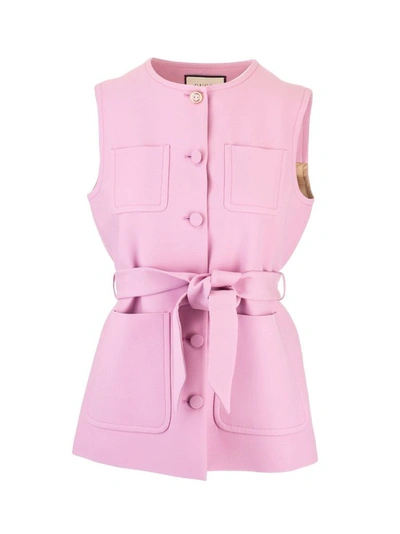 Shop Gucci Women's Pink Silk Vest