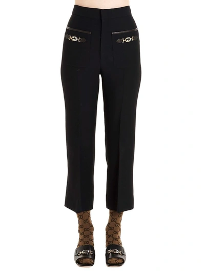 Shop Gucci Women's Black Silk Pants