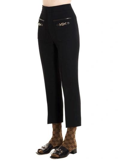 Shop Gucci Women's Black Silk Pants