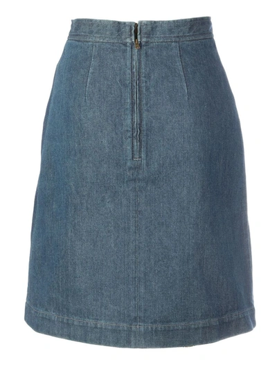 Shop Gucci Women's Blue Cotton Skirt