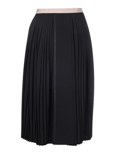 Shop Gucci Women's Black Wool Skirt