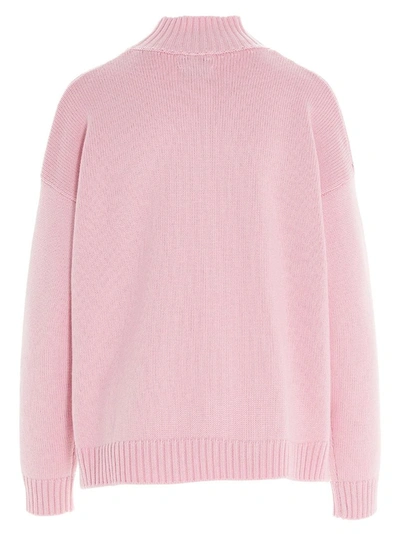 Shop Ganni Women's Pink Wool Sweater