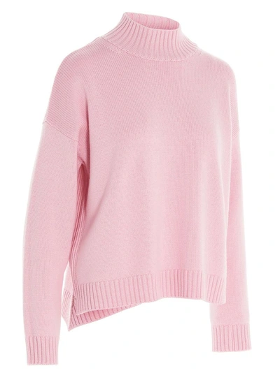 Shop Ganni Women's Pink Wool Sweater