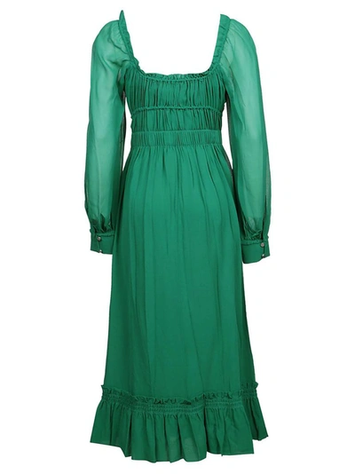 Shop Proenza Schouler Women's Green Silk Dress