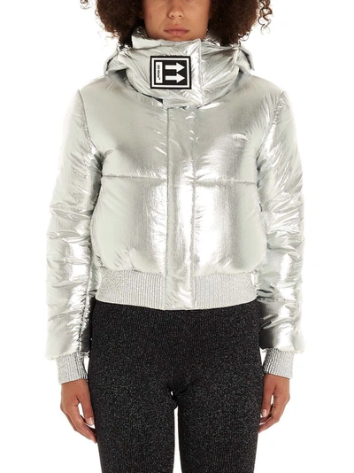 Shop Off-white Women's Silver Polyamide Down Jacket