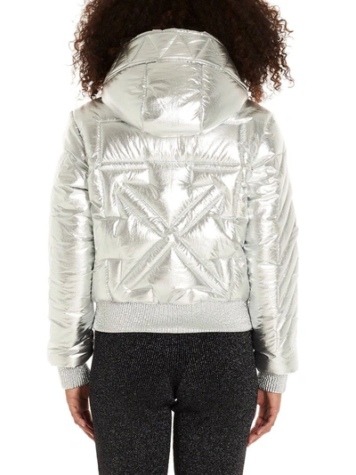 Shop Off-white Women's Silver Polyamide Down Jacket