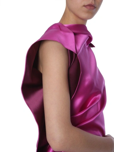 Shop Lanvin Women's Fuchsia Silk Dress