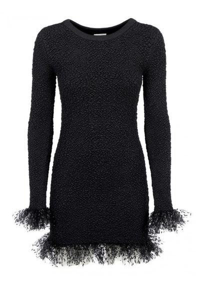 Shop Saint Laurent Women's Black Silk Dress