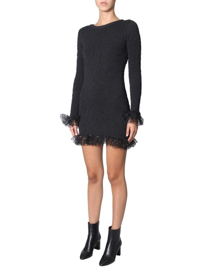 Shop Saint Laurent Women's Black Silk Dress