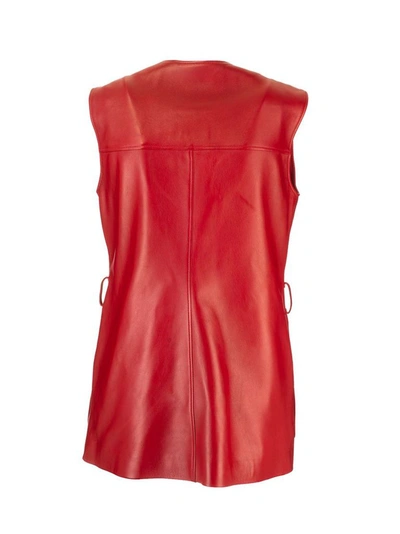 Shop Gucci Women's Red Leather Vest