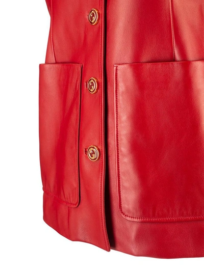 Shop Gucci Women's Red Leather Vest