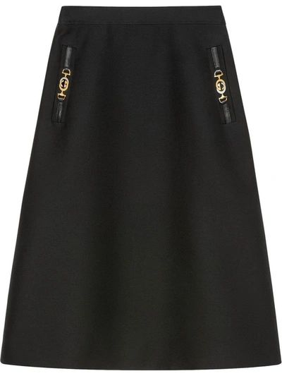 Shop Gucci Women's Black Silk Skirt