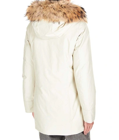 Shop Woolrich Women's White Cotton Outerwear Jacket