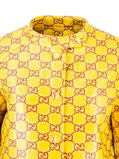 Shop Gucci Women's Yellow Cotton Coat