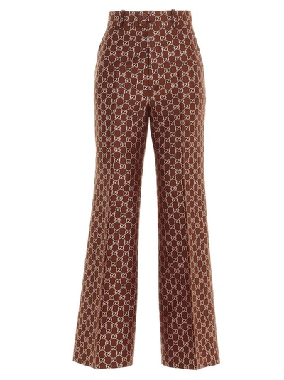 Shop Gucci Women's Brown Wool Pants