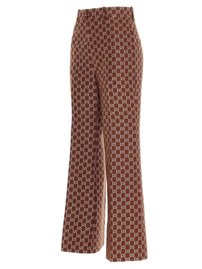 Shop Gucci Women's Brown Wool Pants