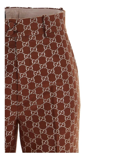 Shop Gucci Women's Brown Wool Pants