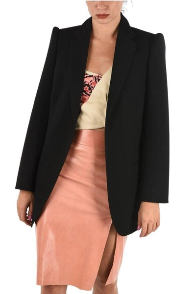 Shop Balenciaga Women's Black Wool Blazer