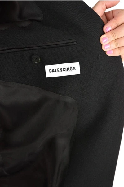 Shop Balenciaga Women's Black Wool Blazer