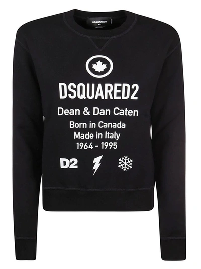 Shop Dsquared2 Women's Black Cotton Sweatshirt