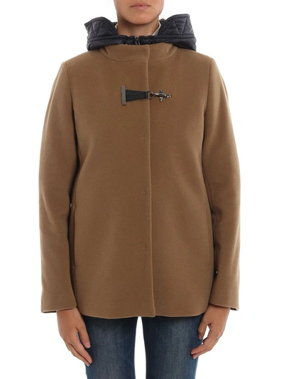 Shop Fay Women's Brown Wool Coat