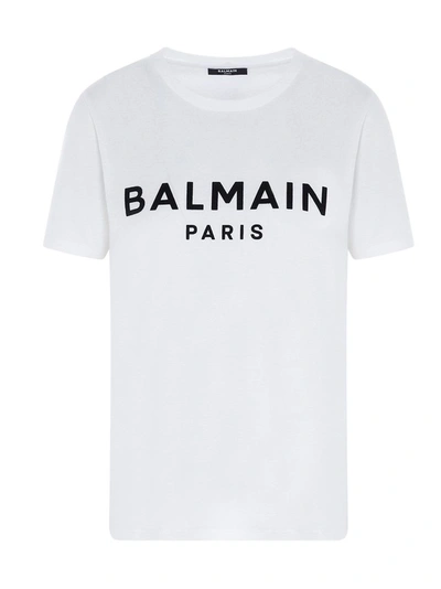 Shop Balmain Women's White T-shirt
