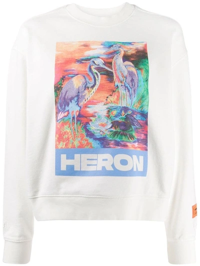 Shop Heron Preston Women's White Cotton Sweatshirt
